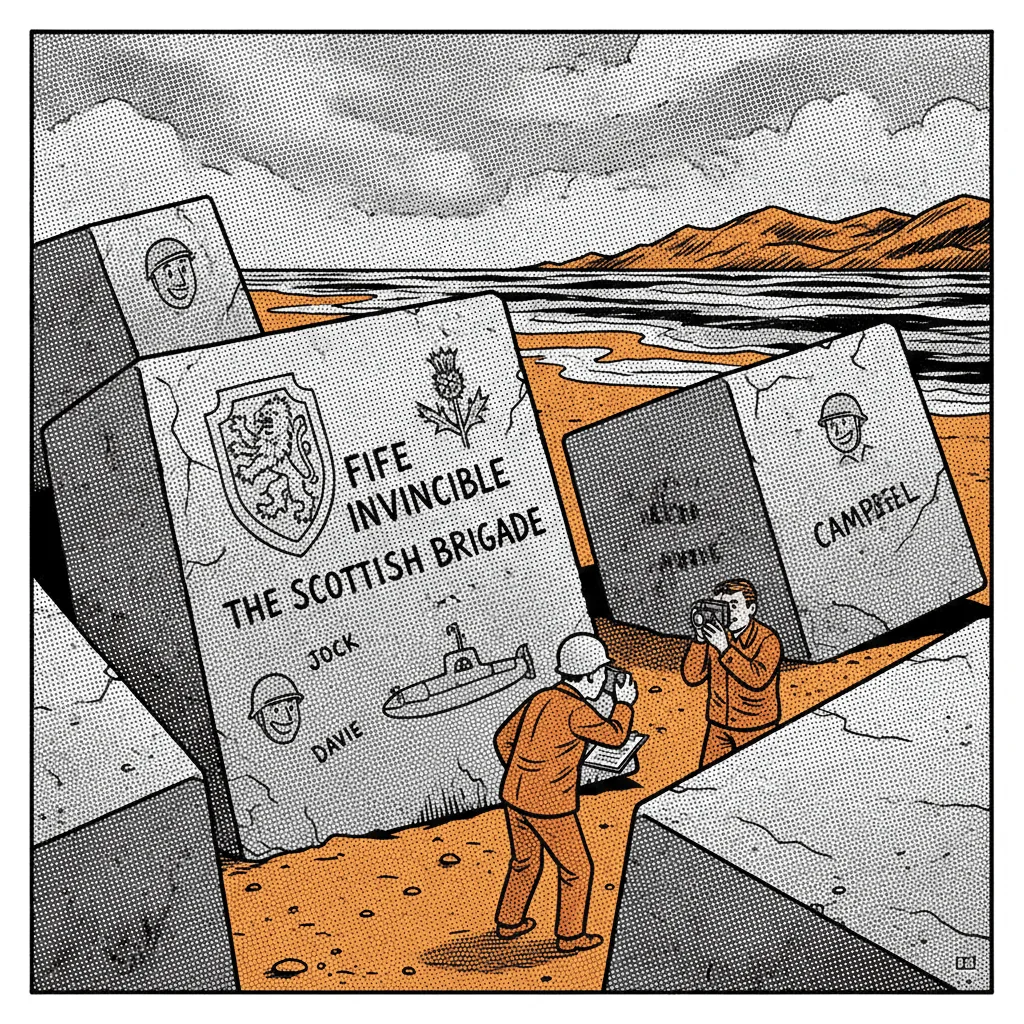 Fife's anti-tank cubes held a secret for 80 years: the names, slogans, and cartoons of the men who built them