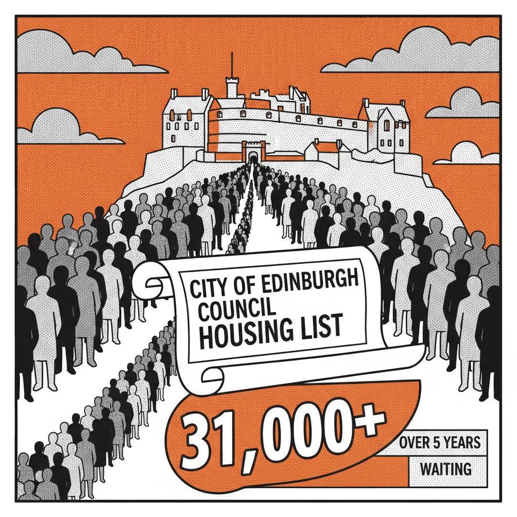 31,500 people on Edinburgh's housing list, and nearly a third have been waiting more than five years